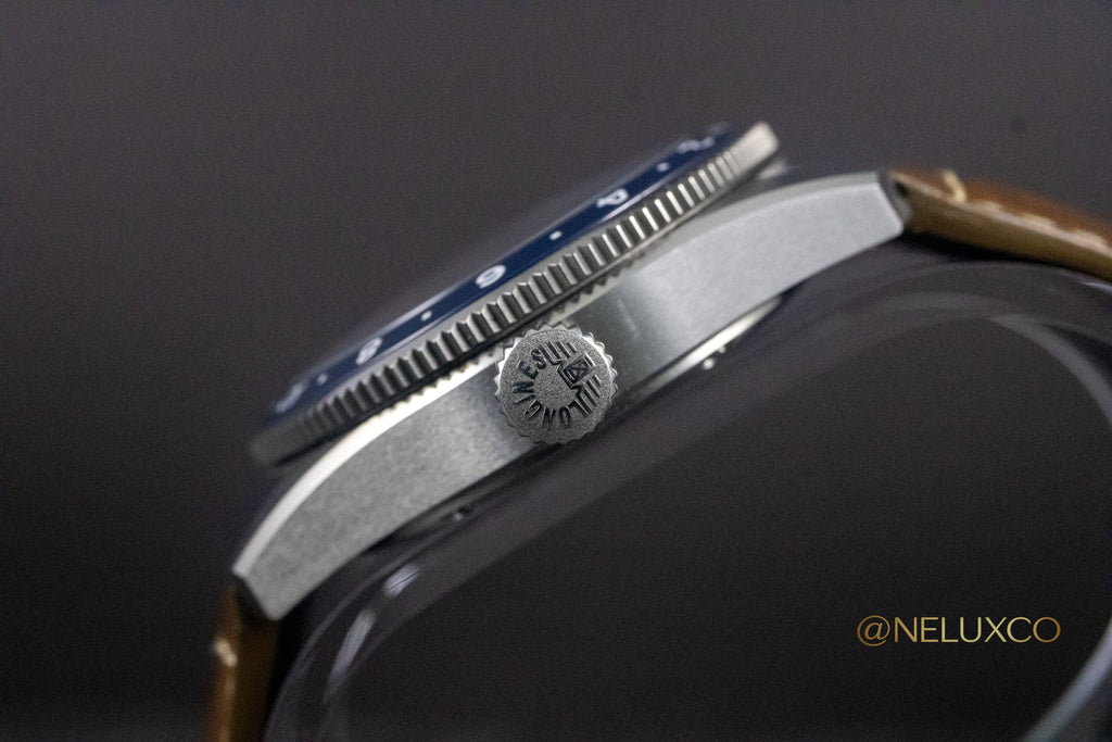 Longines Zulu Time Blue Dial on Leather L3.802.4.93.2 Complete Open Date