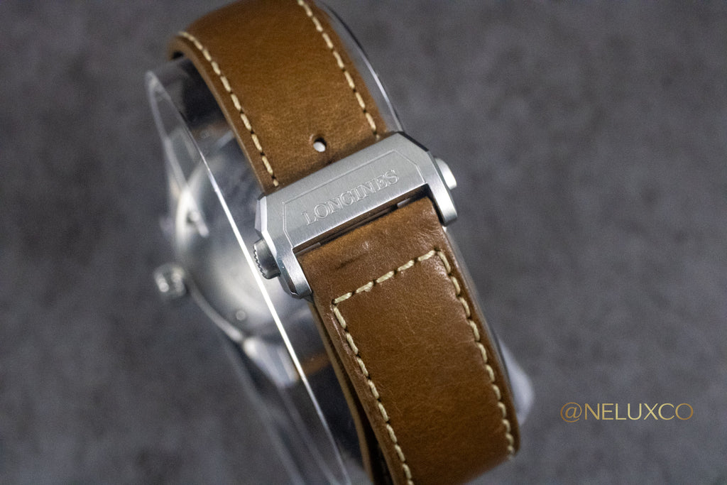 Longines Zulu Time Blue Dial on Leather L3.802.4.93.2 Complete Open Date