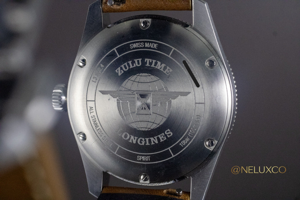 Longines Zulu Time Blue Dial on Leather L3.802.4.93.2 Complete Open Date