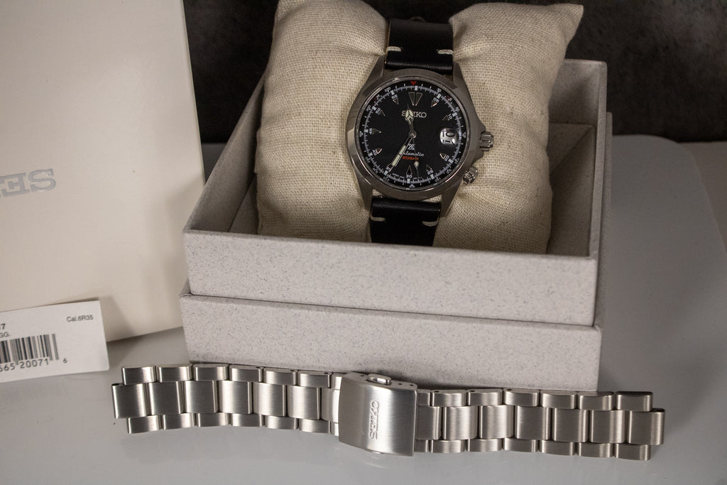 Seiko Prospex Alpinist SPB117 Black Dial + Leather Strap