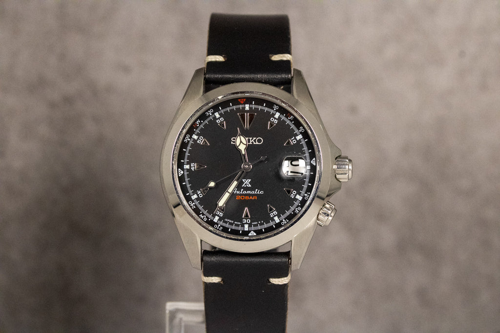 Seiko Prospex Alpinist SPB117 Black Dial + Leather Strap