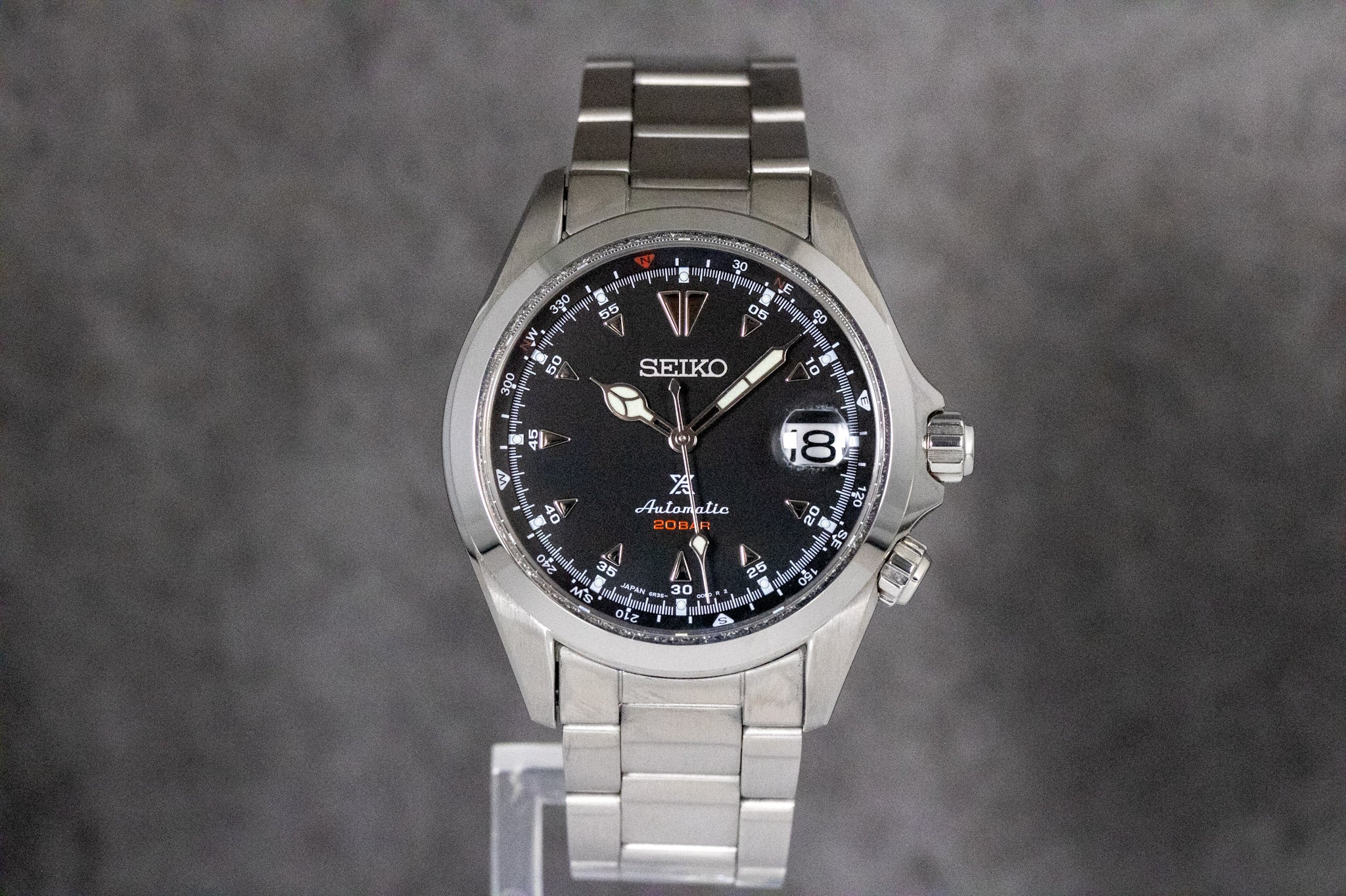 Seiko Prospex Alpinist SPB117 Black Dial + Leather Strap