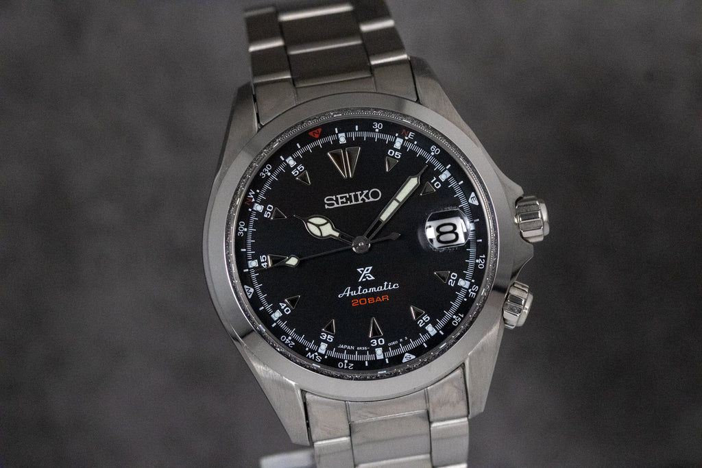Seiko Prospex Alpinist SPB117 Black Dial + Leather Strap