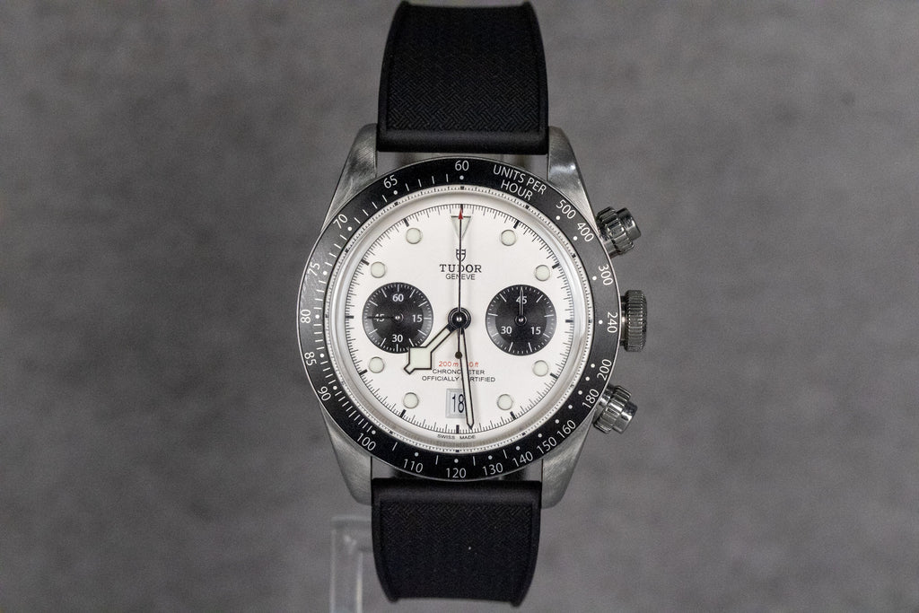 2024 Tudor Black Bay Chronograph 79360N White Dial Panda + Rubber Strap