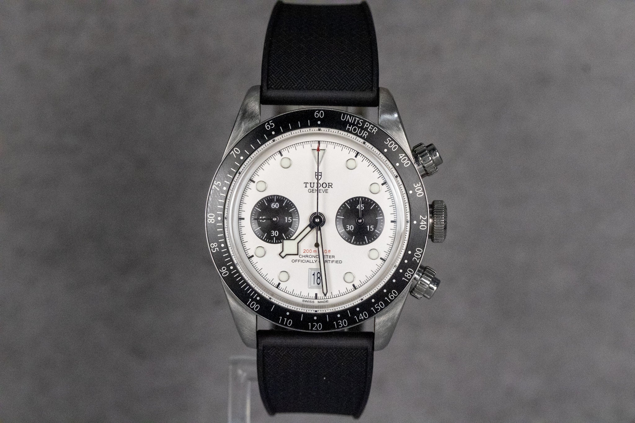 2024 Tudor Black Bay Chronograph 79360N White Dial Panda + Rubber Strap