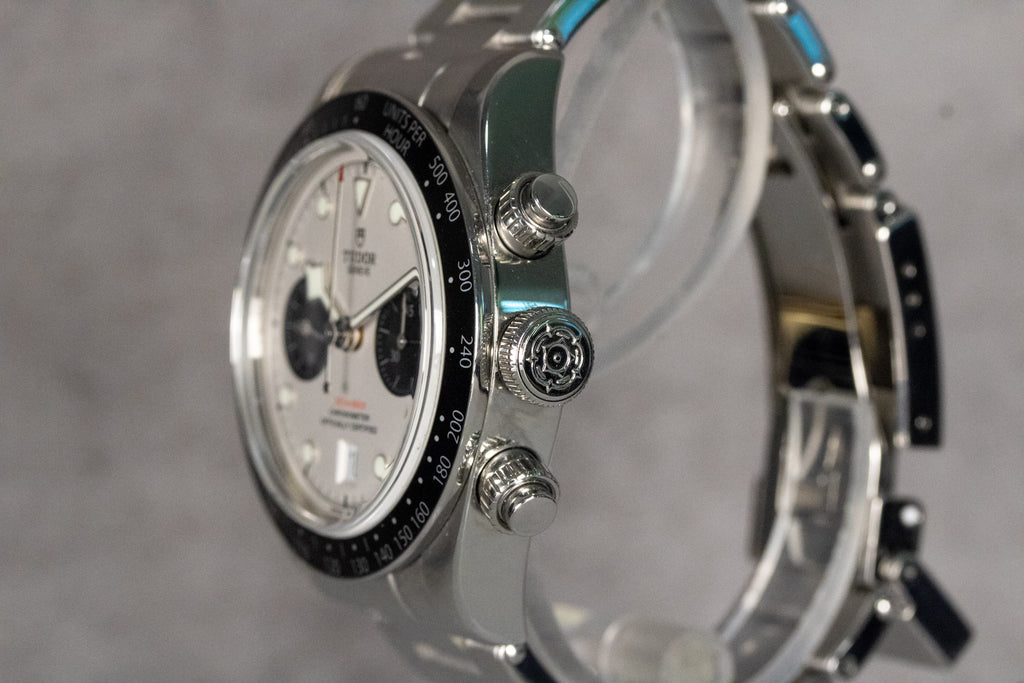 2024 Tudor Black Bay Chronograph 79360N White Dial Panda + Rubber Strap