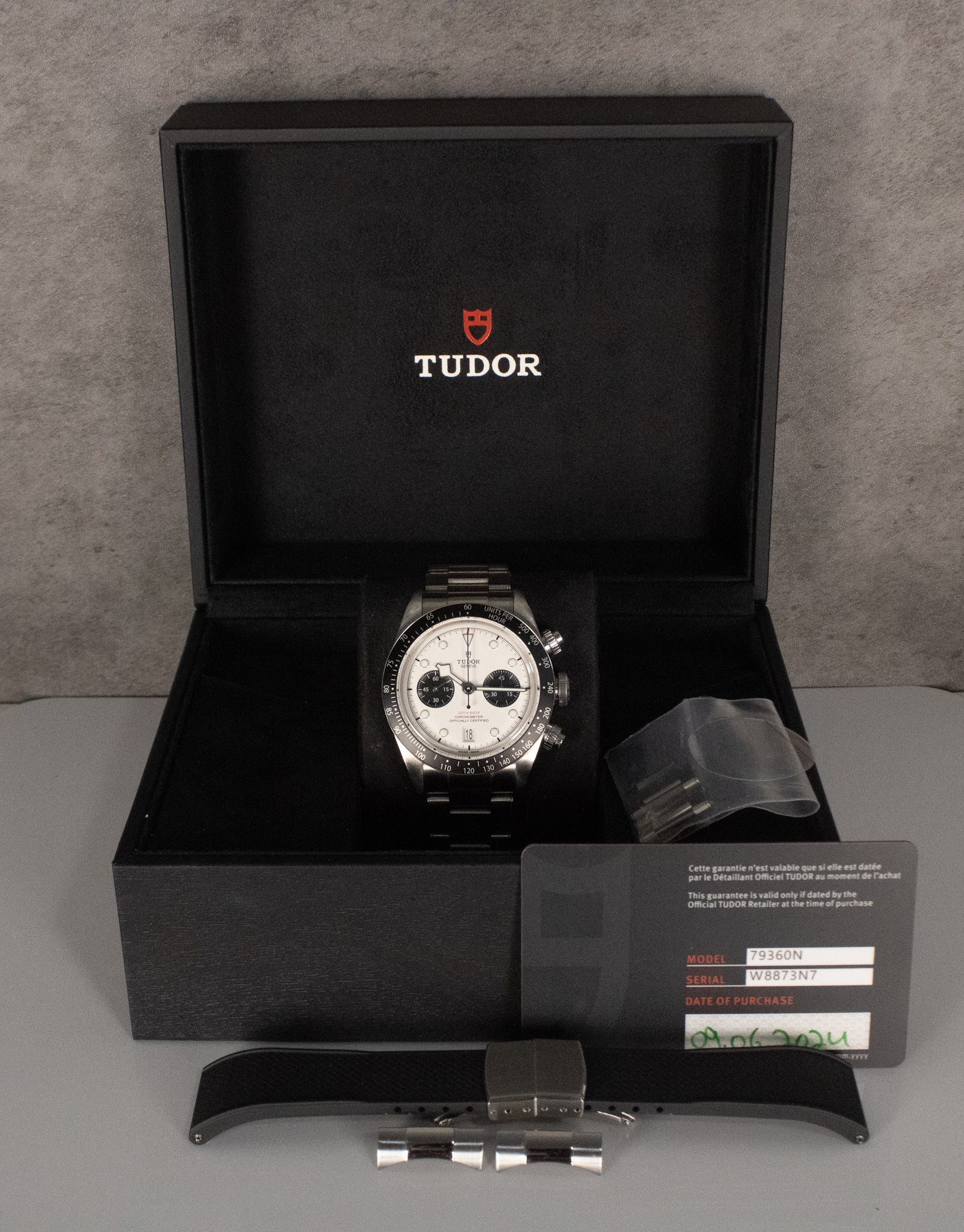 2024 Tudor Black Bay Chronograph 79360N White Dial Panda + Rubber Strap
