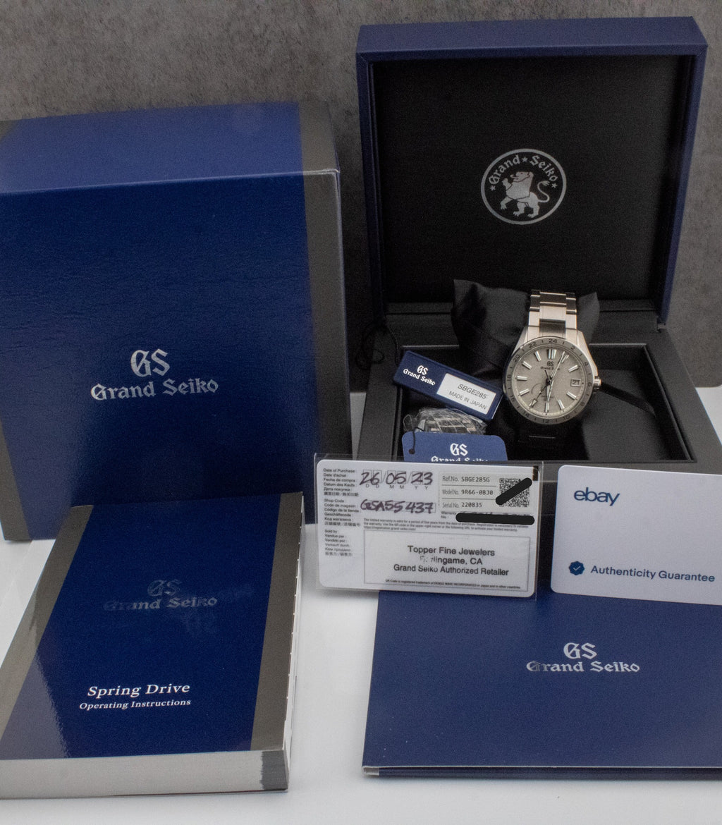 2023 Grand Seiko Evolution 9 Spring Drive GMT SBGE285 Full Set