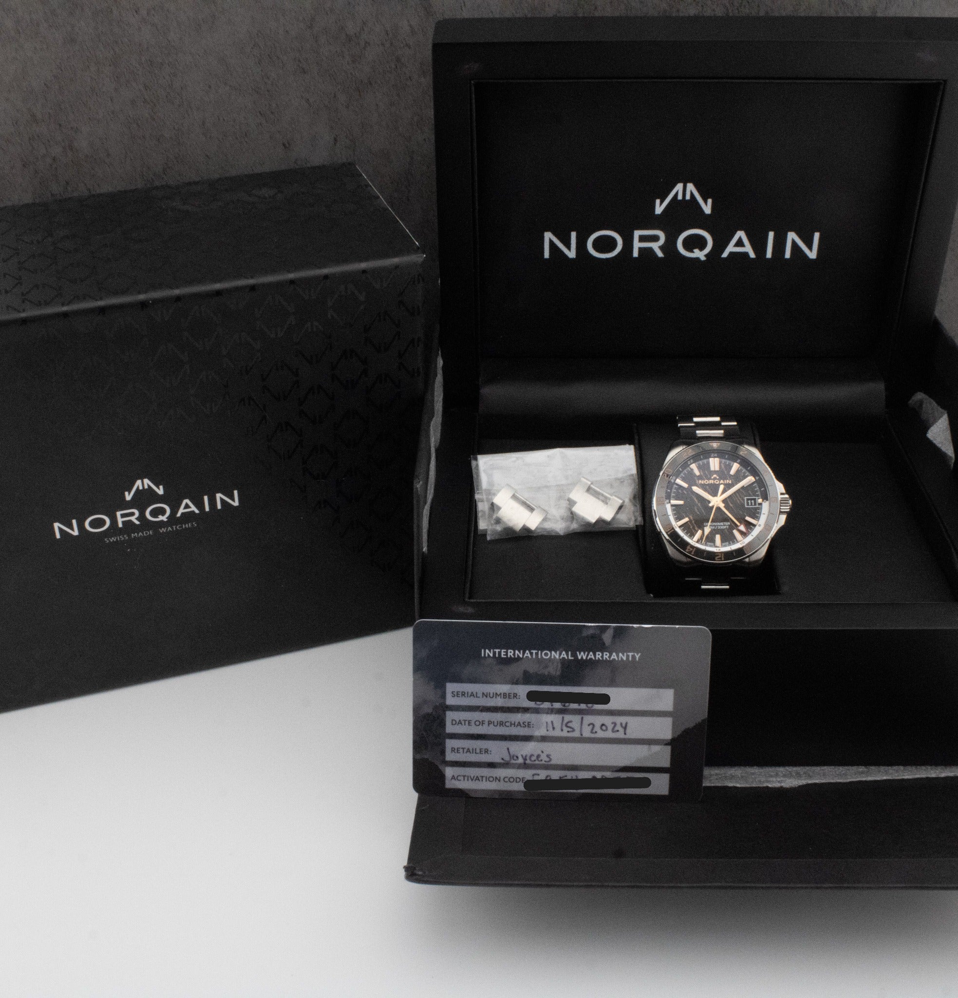 2024 NORQAIN Adventure NEVEREST GMT Glacier 41mm N1100.22S02.G01 Full Set