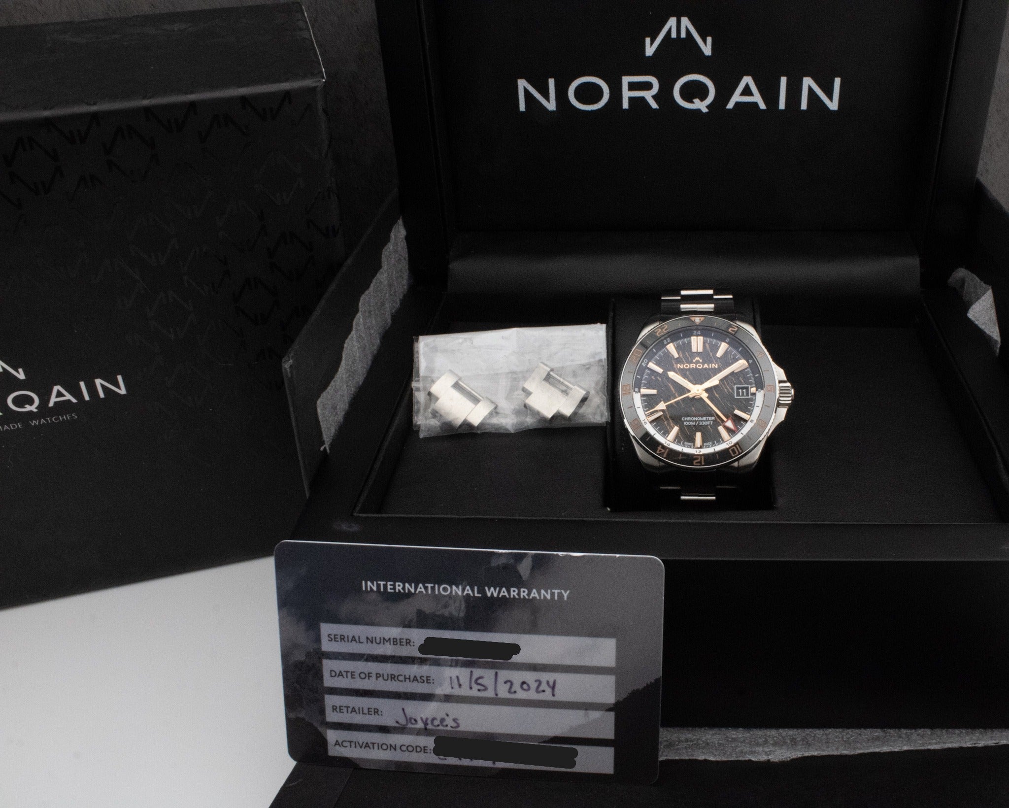 2024 NORQAIN Adventure NEVEREST GMT Glacier 41mm N1100.22S02.G01 Full Set