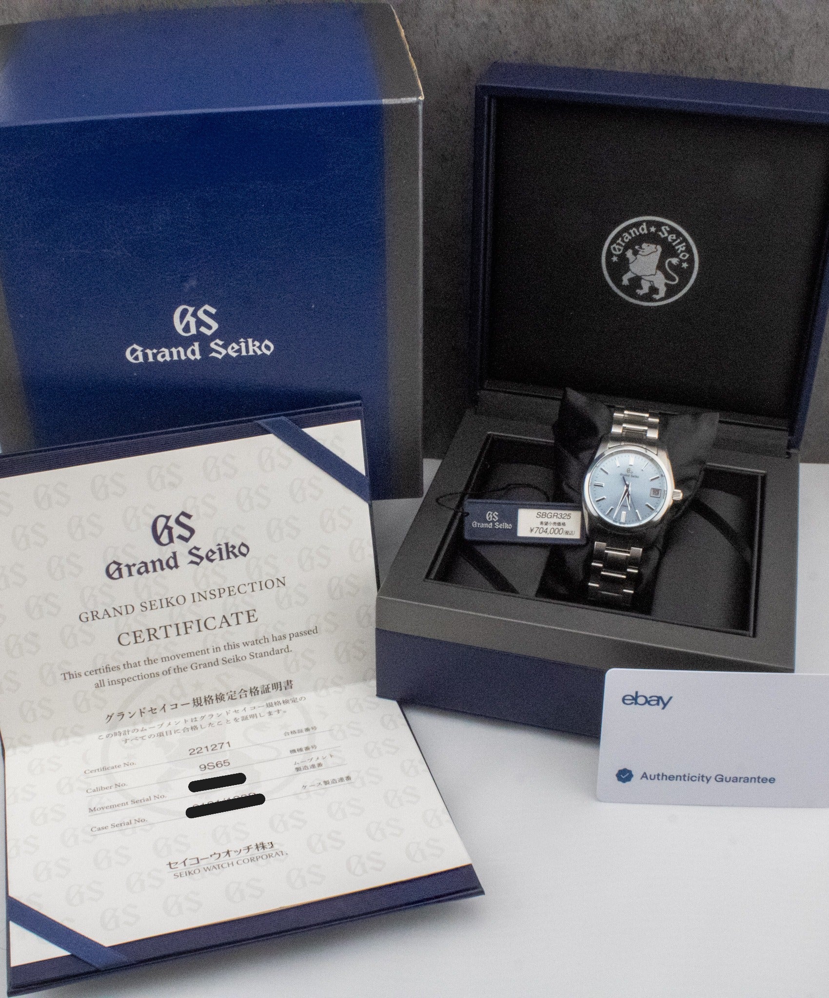 Grand Seiko Heritage SBGR325 Ice Blue Limited Edition Full Set