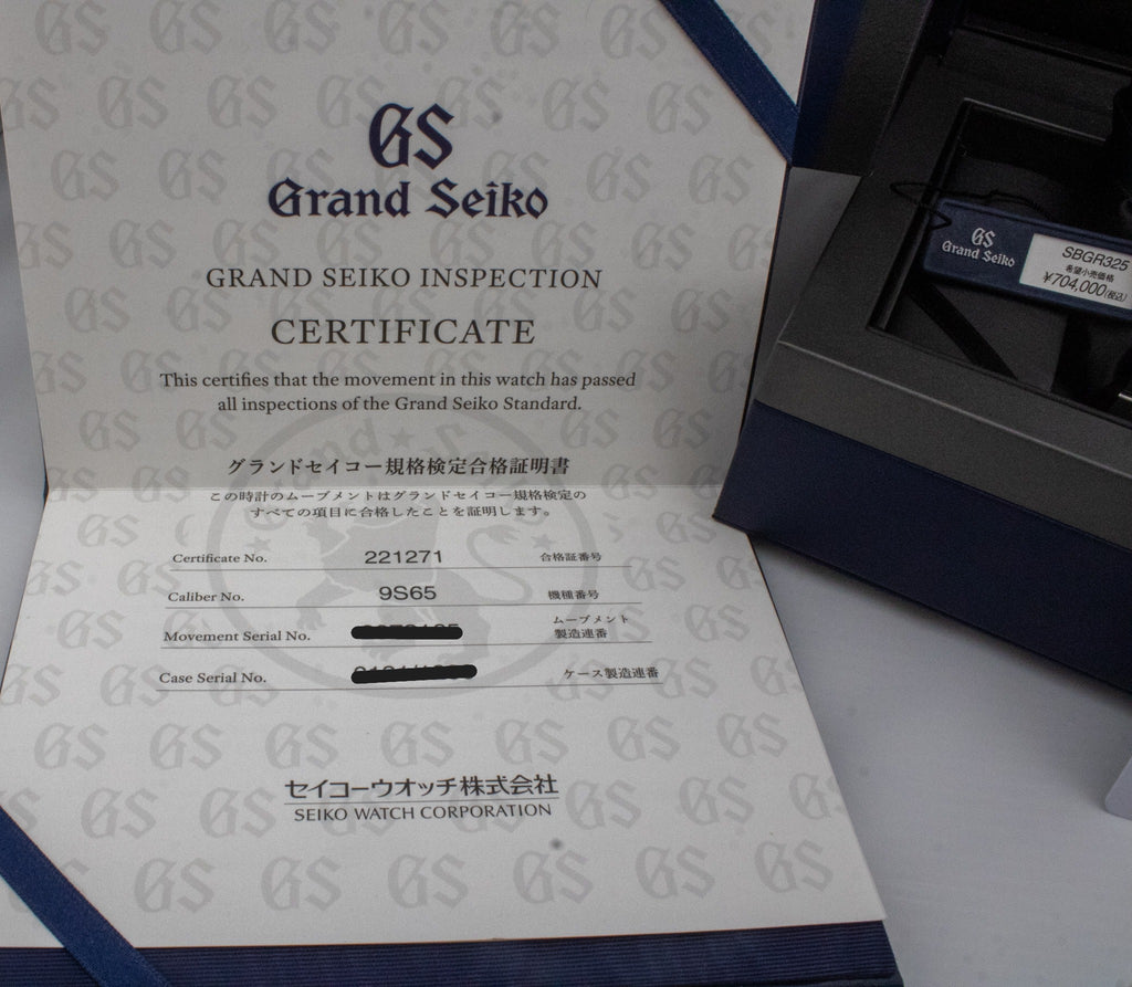 Grand Seiko Heritage SBGR325 Ice Blue Limited Edition Full Set