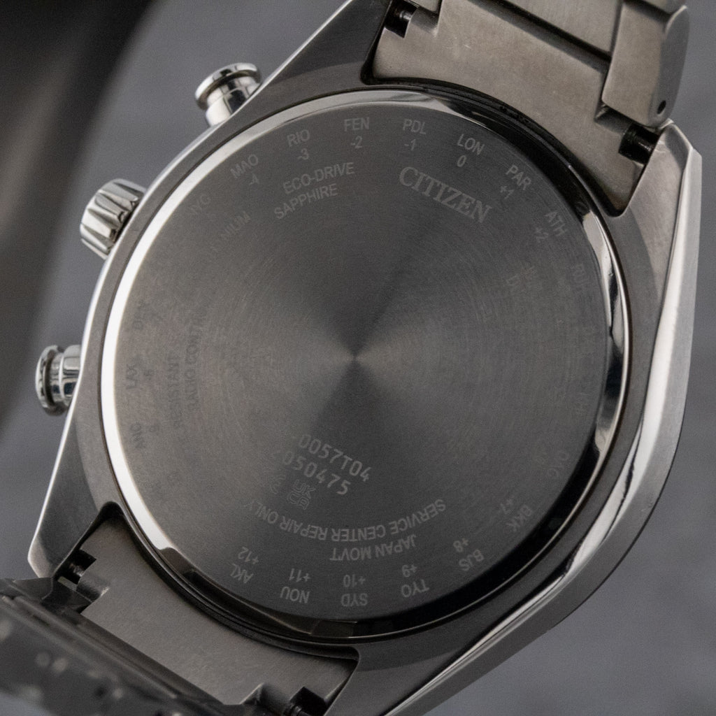 Citizen Tsuki-yomi A-T Moon Phase Purple Dial on Titanium BY1018-80X Complete Open Date