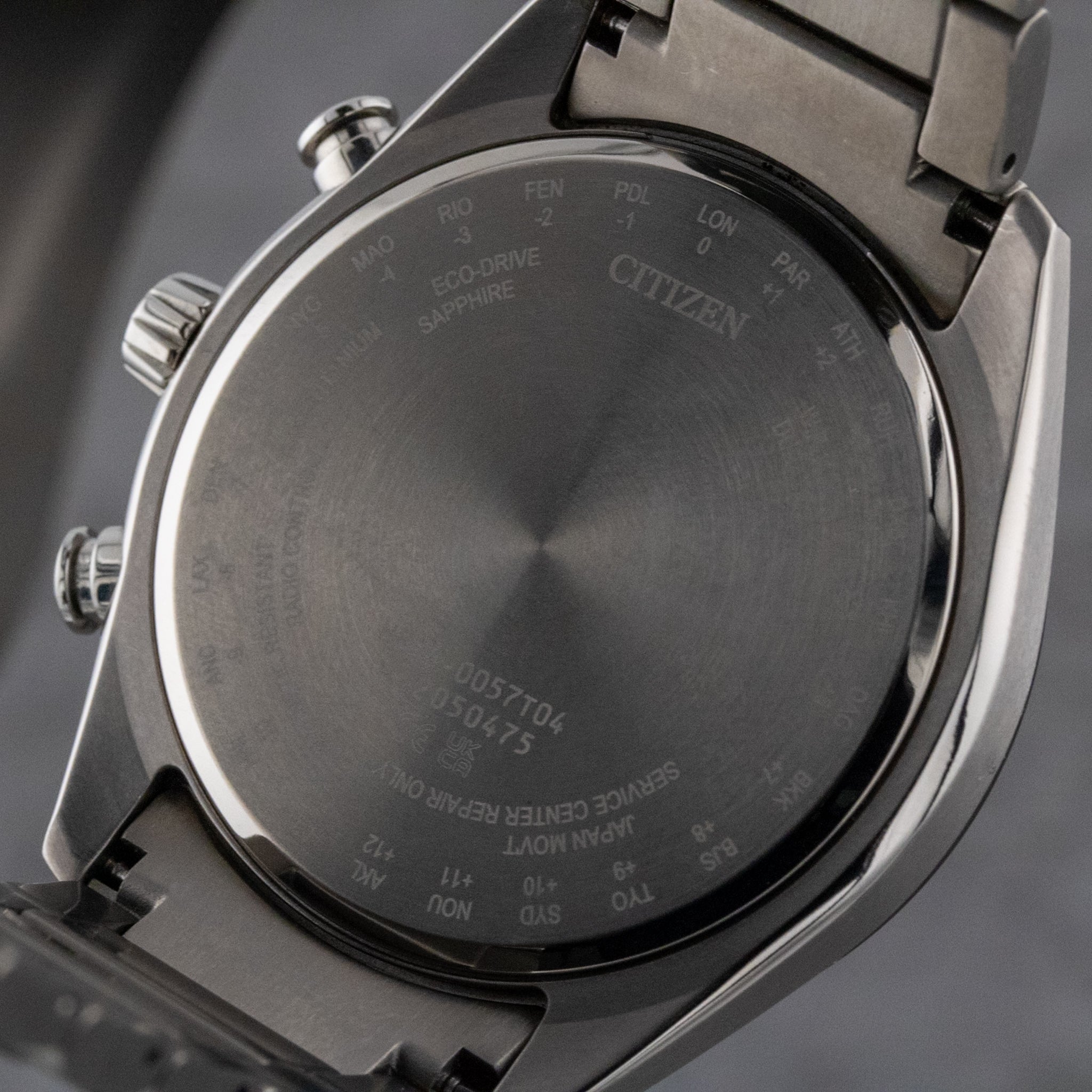 Citizen Tsuki-yomi A-T Moon Phase Purple Dial on Titanium BY1018-80X Complete Open Date