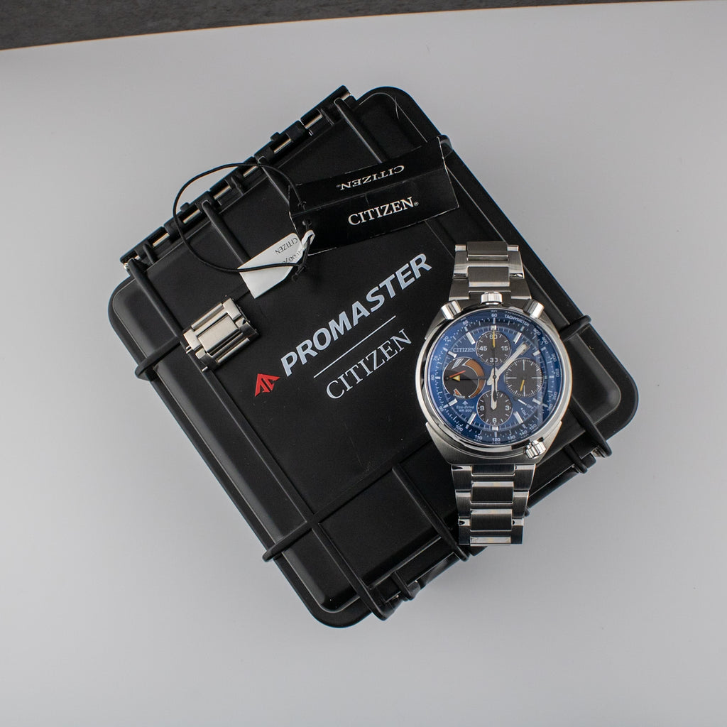 Citizen Promaster Tsuno Chrono Racer Blue Dial on Stainless Steel AV0070-57L with Box