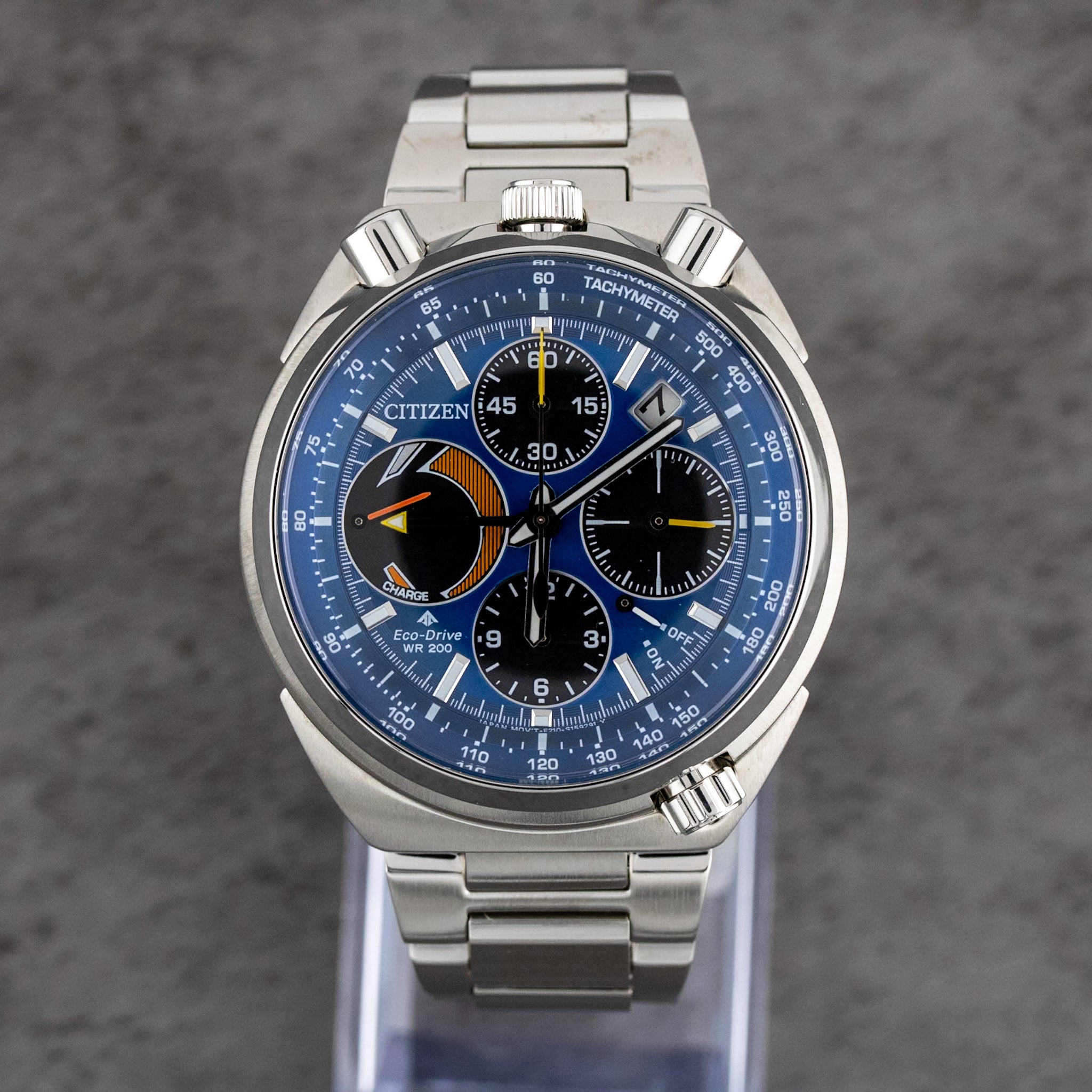 Citizen Promaster Tsuno Chrono Racer Blue Dial on Stainless Steel AV0070-57L with Box