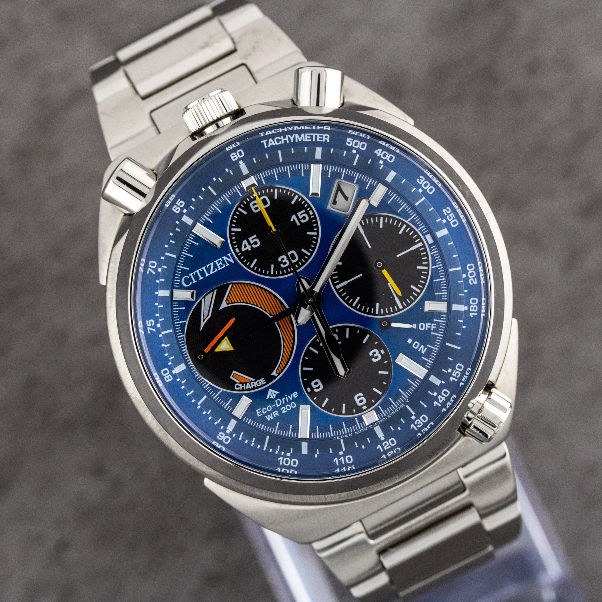 Citizen Promaster Tsuno Chrono Racer Blue Dial on Stainless Steel AV0070-57L with Box