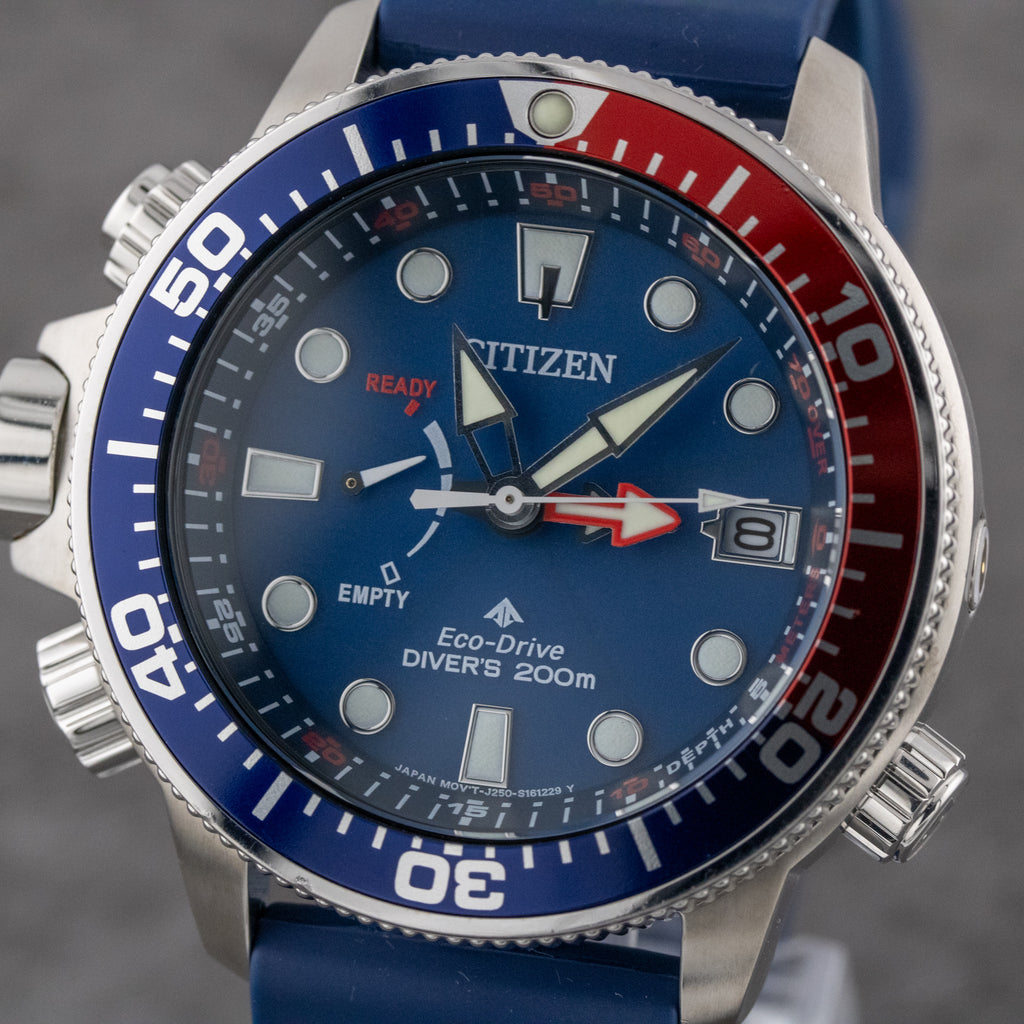 Citizen Promaster Aqualand Blue Dial on Rubber BN2038-01L Complete