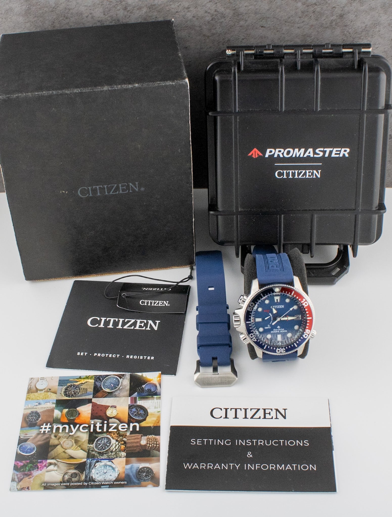 Citizen Promaster Aqualand Blue Dial on Rubber BN2038-01L Complete