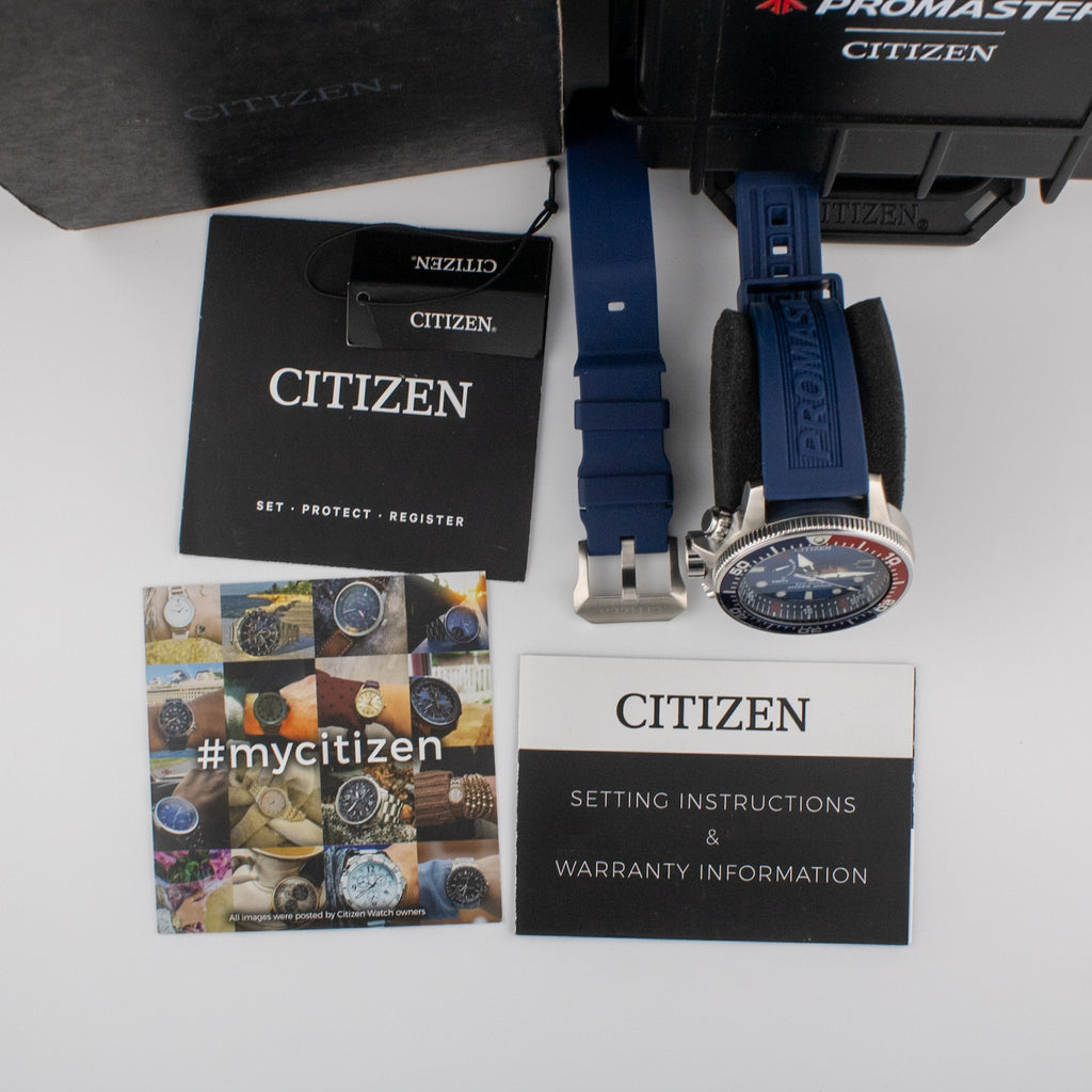 Citizen Promaster Aqualand Blue Dial on Rubber BN2038-01L Complete