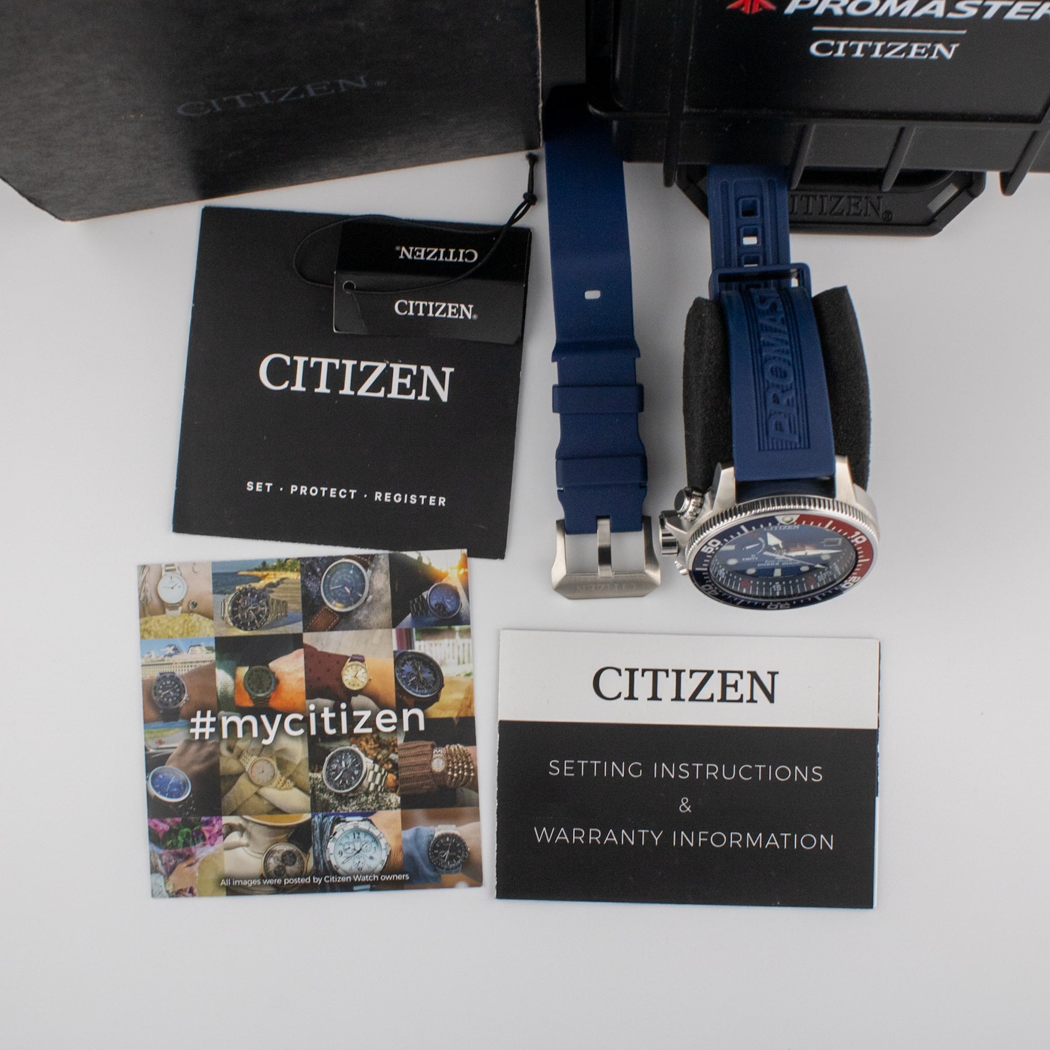 Citizen Promaster Aqualand Blue Dial on Rubber BN2038-01L Complete