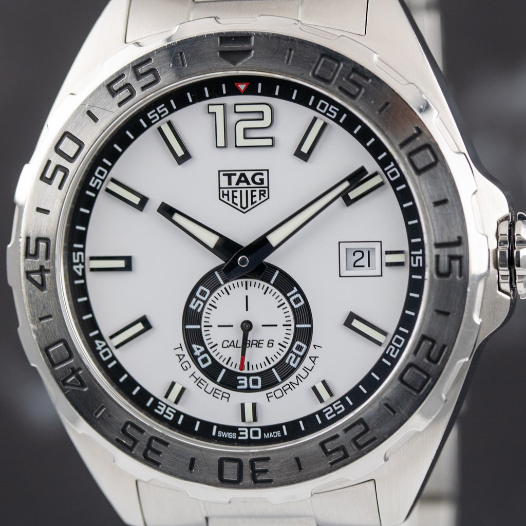 Tag Heuer F1 White Dial on Bracelet WAZ2013.BA0842 Complete Open Date