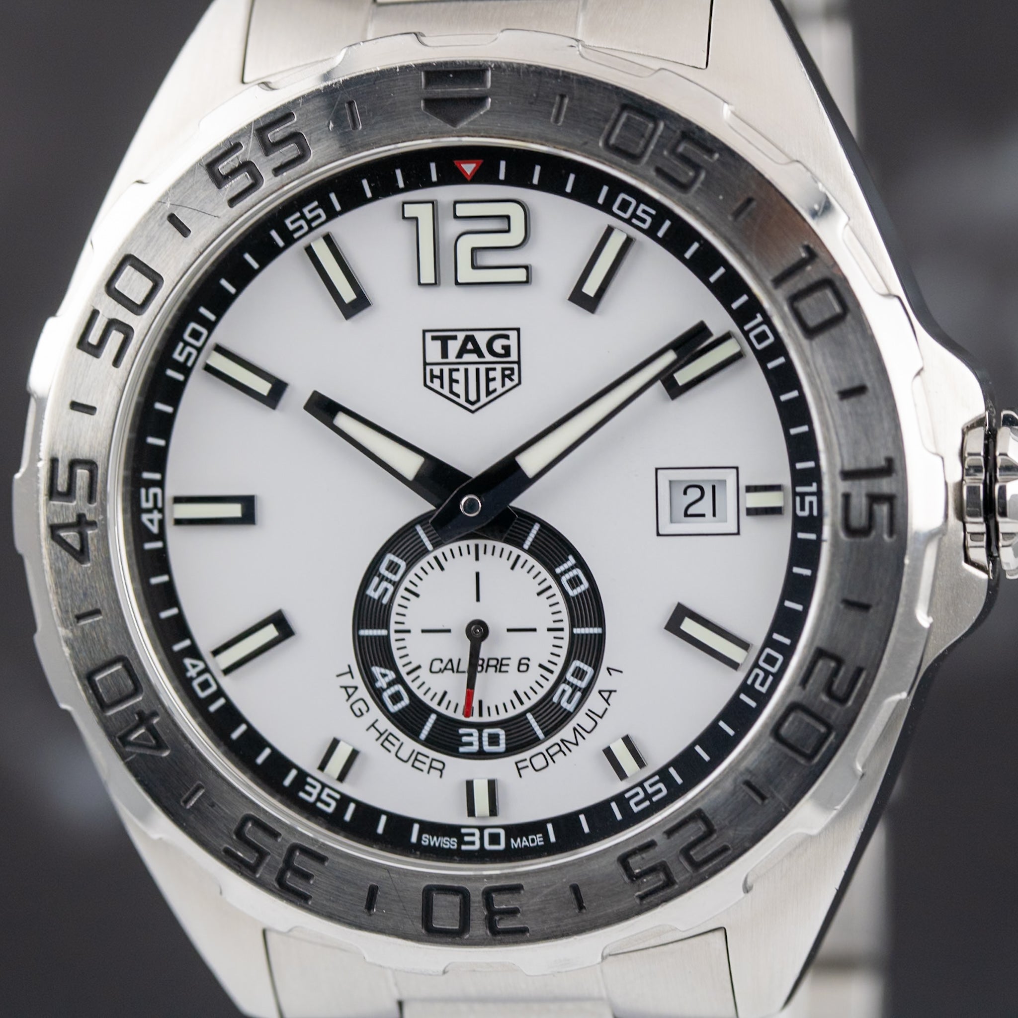 Tag Heuer F1 White Dial on Bracelet WAZ2013.BA0842 Complete Open Date