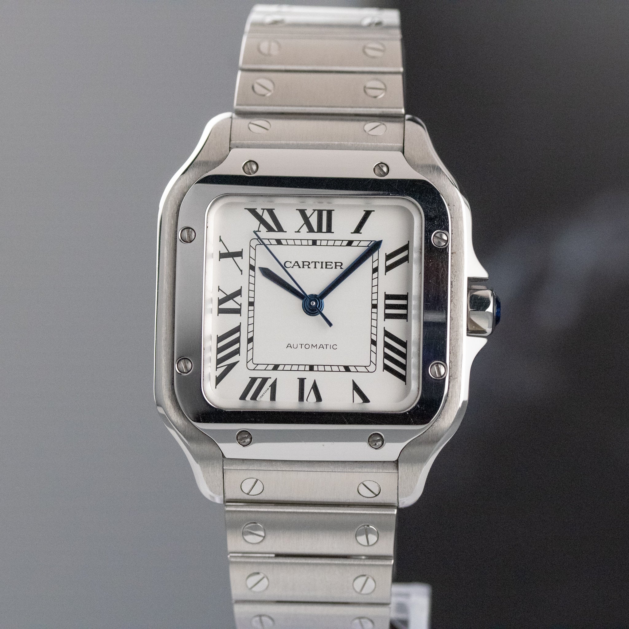 Cartier Santos de Cartier Medium Silver Dial on Bracelet WSSA0029 Complete 2021