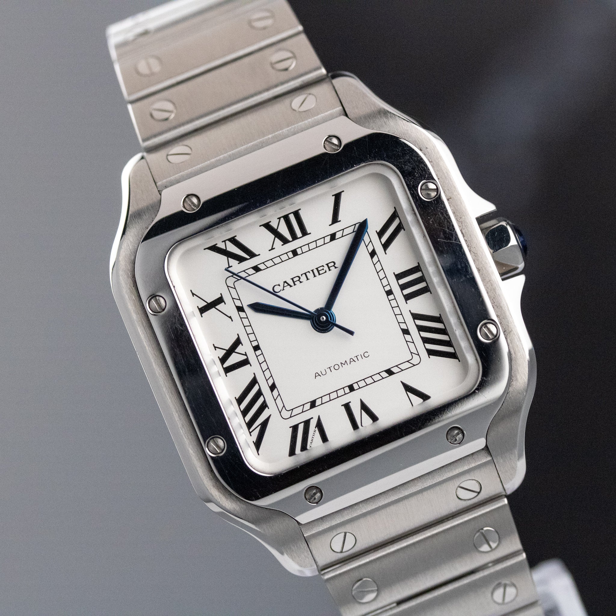 Cartier Santos de Cartier Medium Silver Dial on Bracelet WSSA0029 Complete 2021