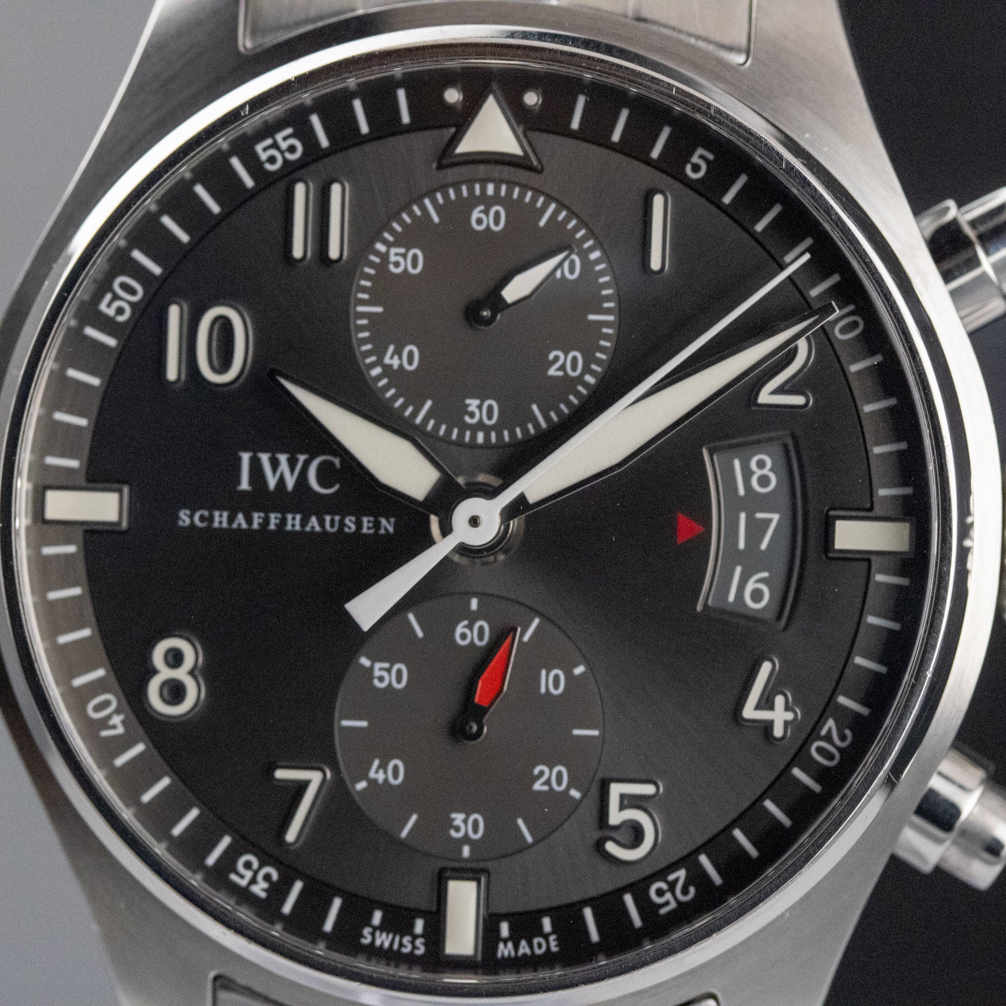 IWC Pilot's Watch Spitfire Chronograph Gray Dial on Bracelet IW387804