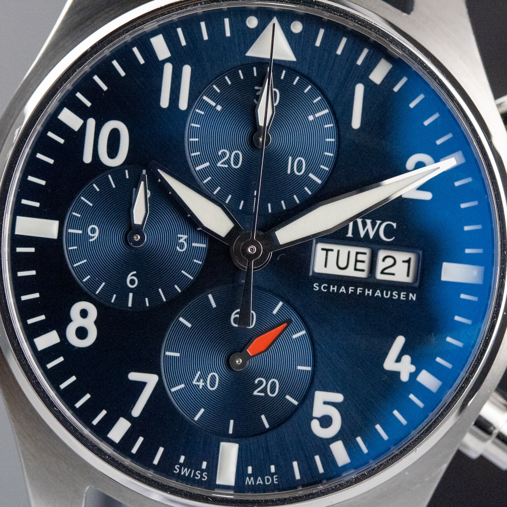 IWC Pilot's Watch Chronograph 41 Blue Dial on Rubber Strap IW388101