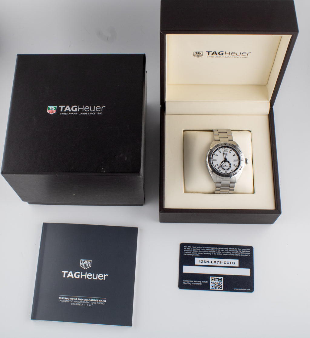 Tag Heuer F1 White Dial on Bracelet WAZ2013.BA0842 Complete Open Date