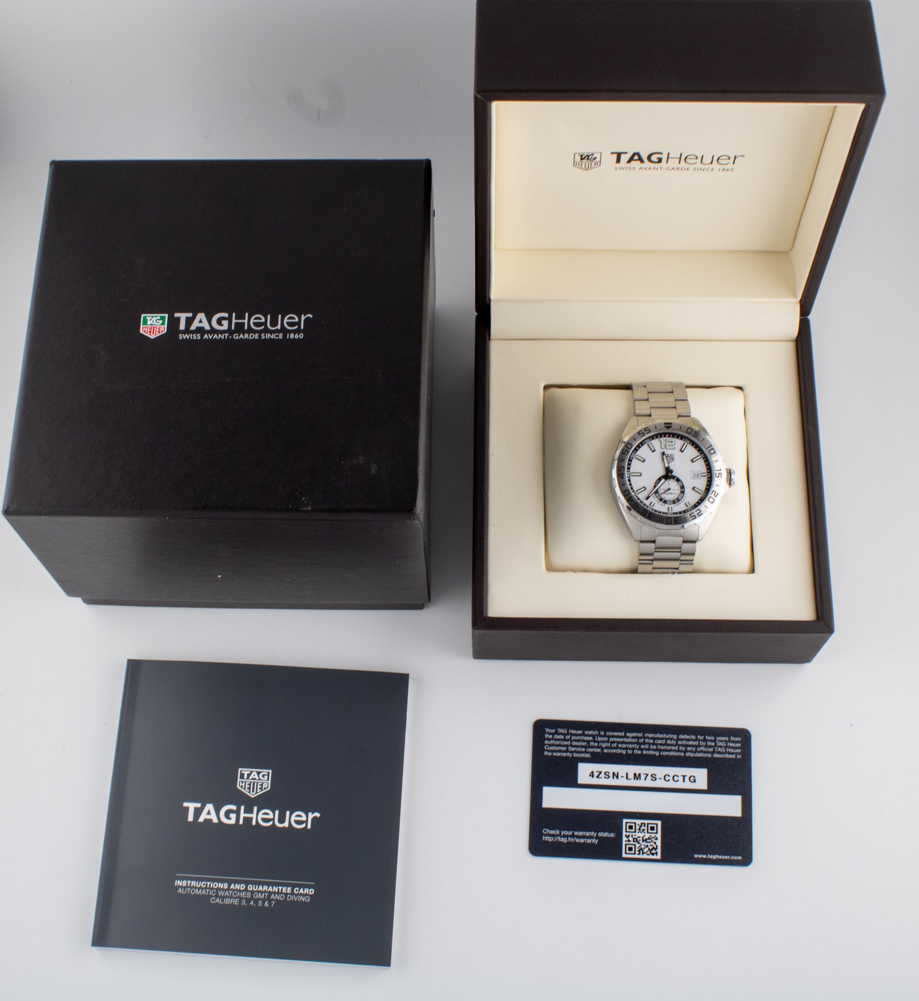 Tag Heuer F1 White Dial on Bracelet WAZ2013.BA0842 Complete Open Date