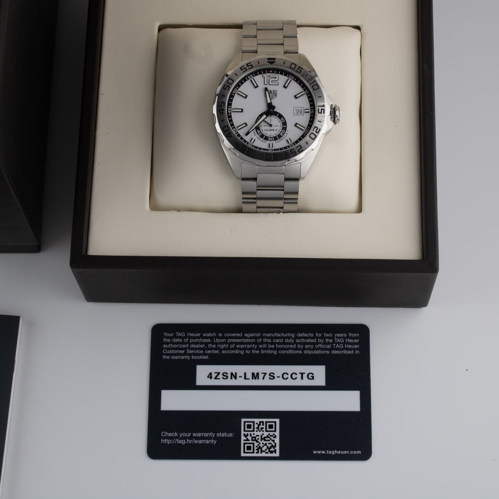 Tag Heuer F1 White Dial on Bracelet WAZ2013.BA0842 Complete Open Date