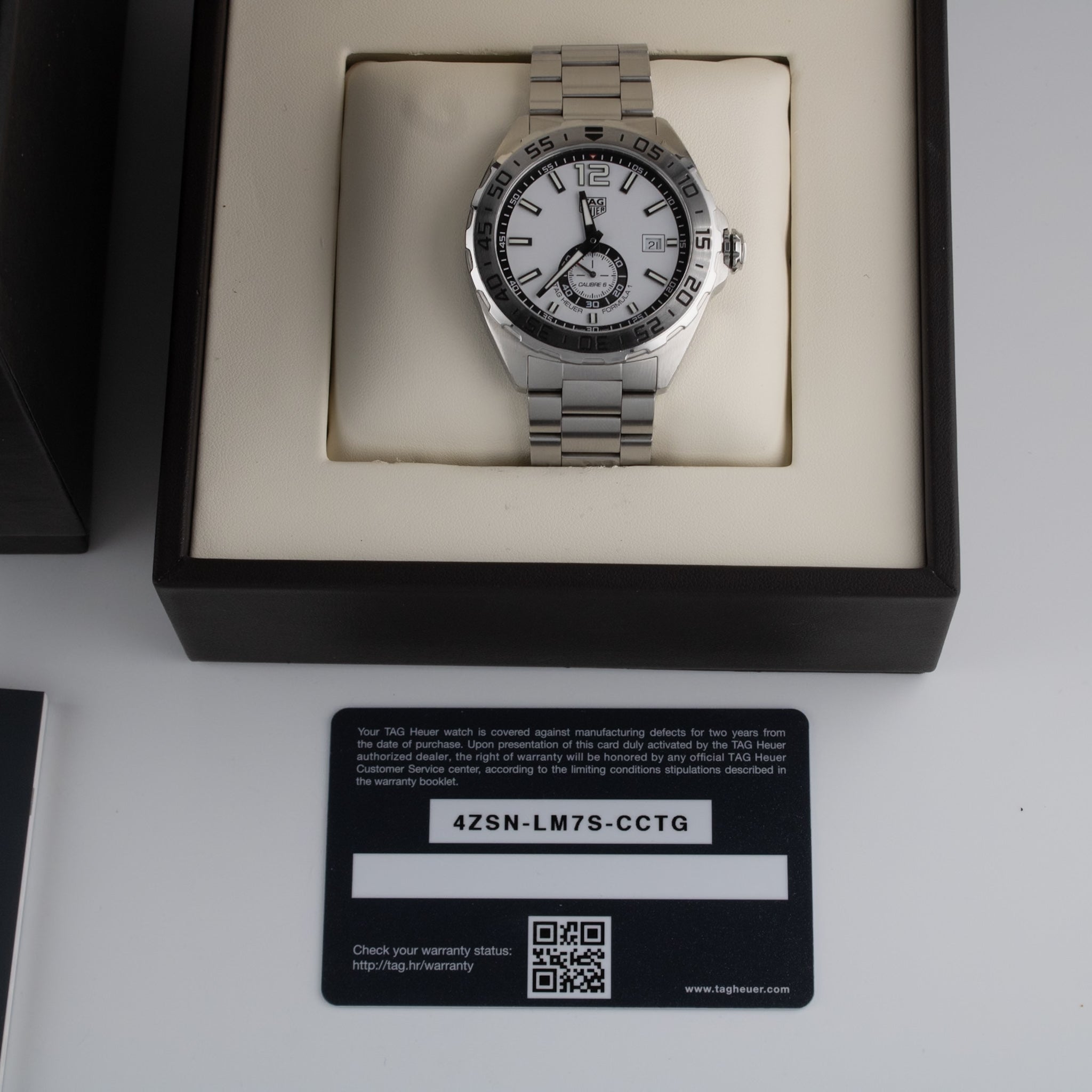Tag Heuer F1 White Dial on Bracelet WAZ2013.BA0842 Complete Open Date