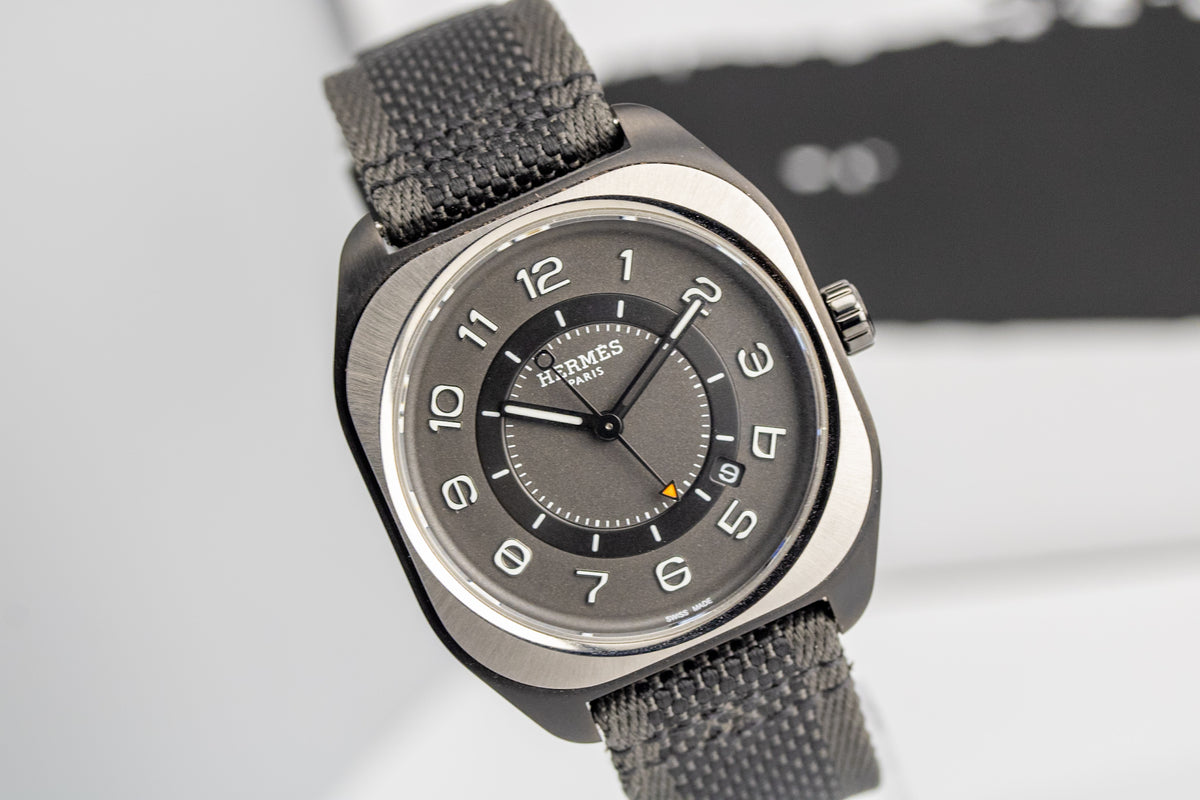 Hermès H08 SP1.741a W049431WW00 Black DLC Titanium Black Fabric Strap