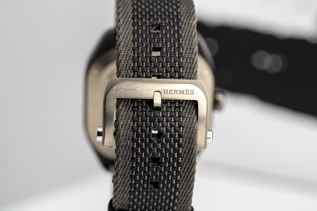 Hermès H08 SP1.741a W049431WW00 Black DLC Titanium Black Fabric Strap