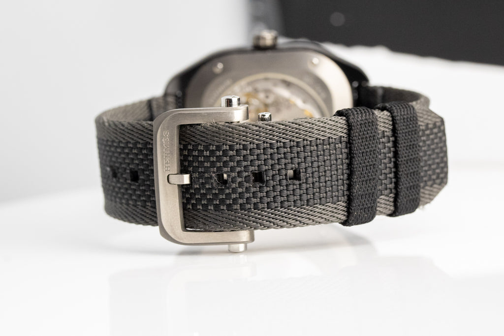 Hermès H08 SP1.741a W049431WW00 Black DLC Titanium Black Fabric Strap