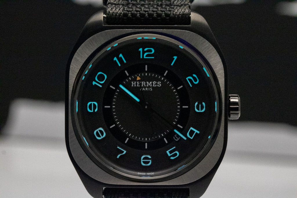 Hermès H08 SP1.741a W049431WW00 Black DLC Titanium Black Fabric Strap