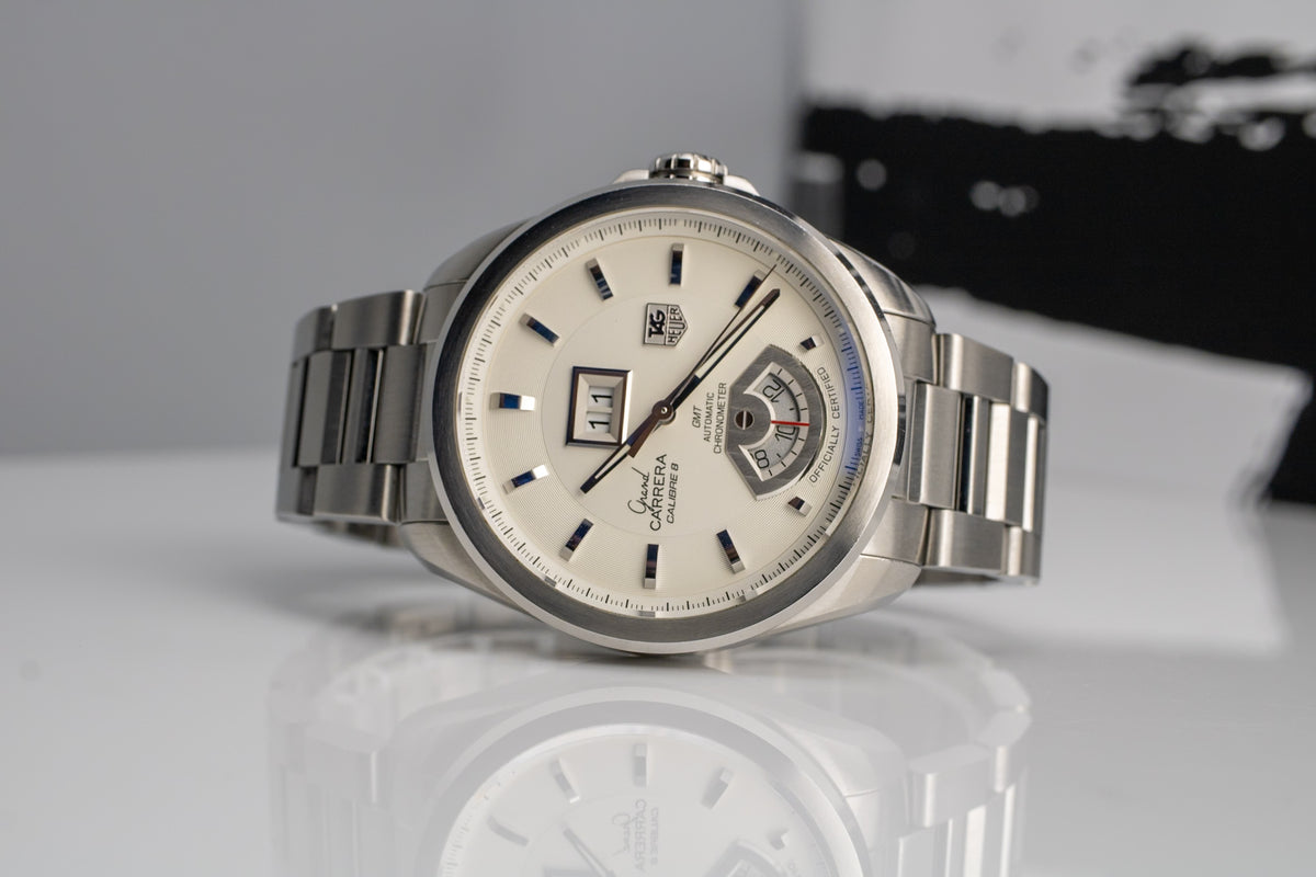 TAG Heuer Grand Carrera Calibre 8 GMT WAV5112.BA0901 Silver Dial Automatic Chronometer