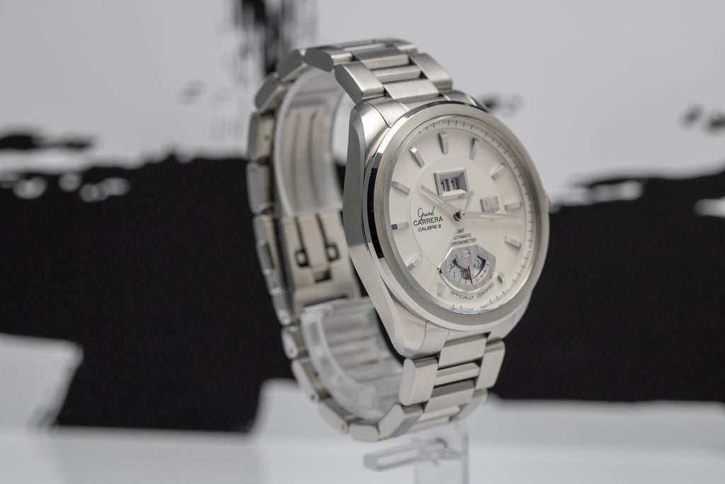 TAG Heuer Grand Carrera Calibre 8 GMT WAV5112.BA0901 Silver Dial Automatic Chronometer