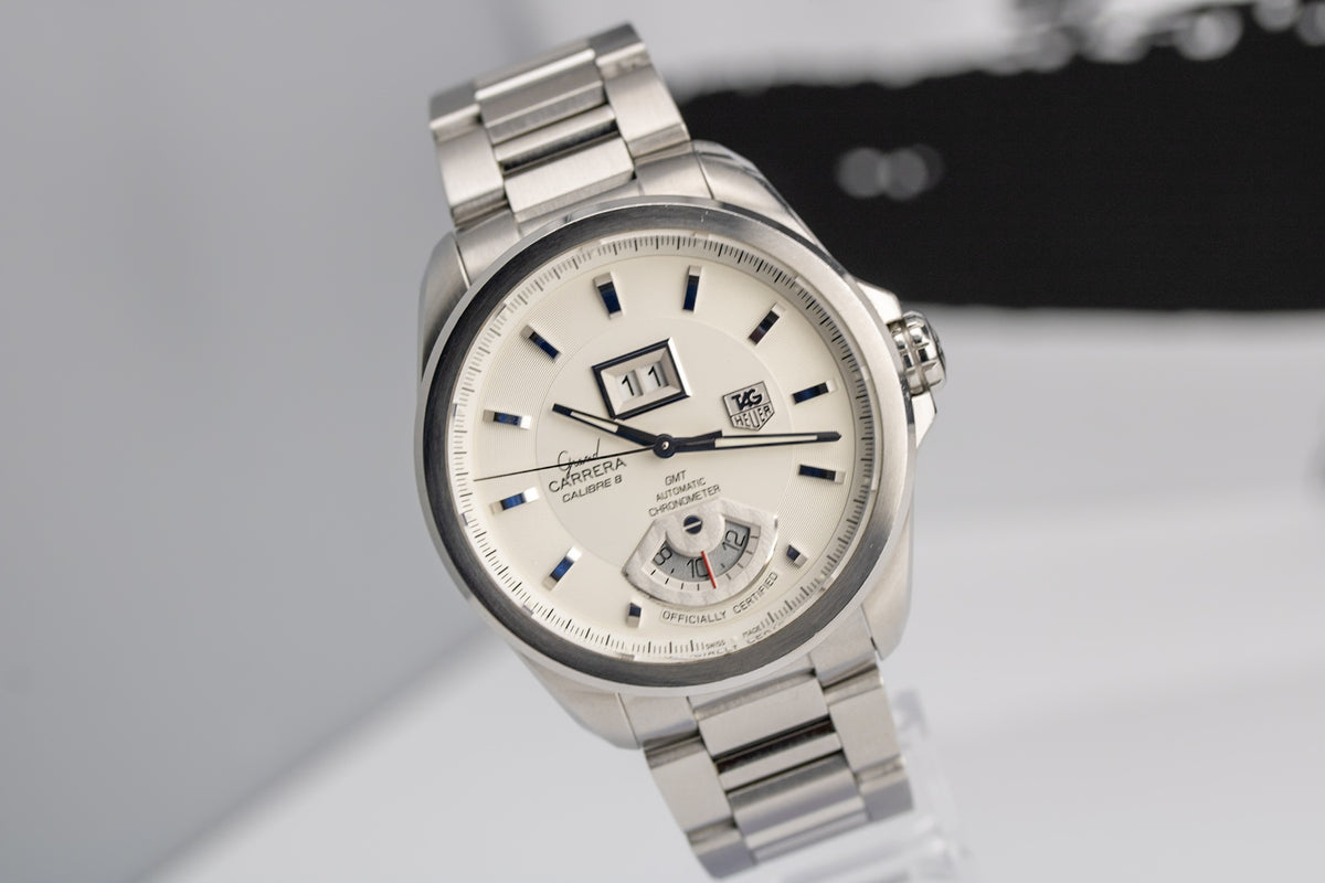 TAG Heuer Grand Carrera Calibre 8 GMT WAV5112.BA0901 Silver Dial Automatic Chronometer