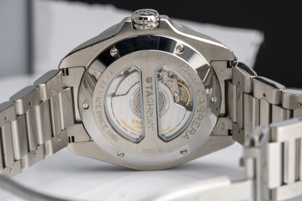 TAG Heuer Grand Carrera Calibre 8 GMT WAV5112.BA0901 Silver Dial Automatic Chronometer