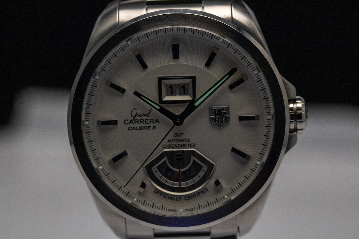 TAG Heuer Grand Carrera Calibre 8 GMT WAV5112.BA0901 Silver Dial Automatic Chronometer