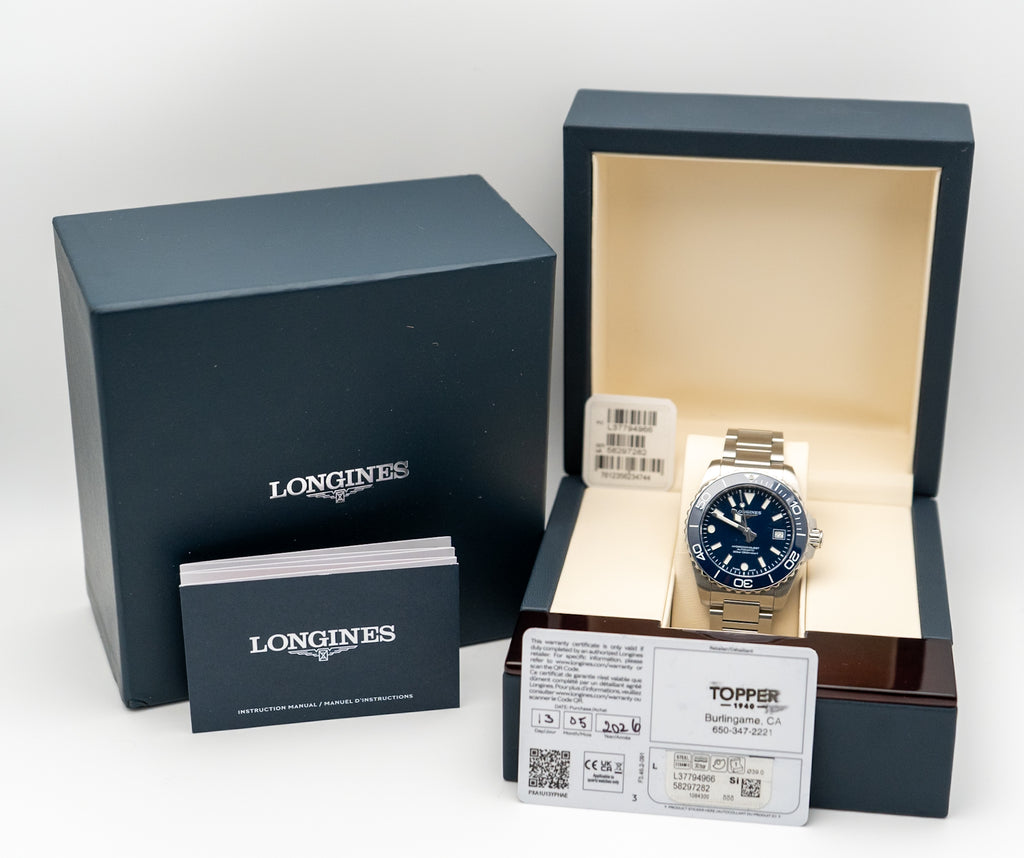 2026 Longines HydroConquest L3.779.4.96.6 Blue Dial Ceramic Bezel 42mm Automatic