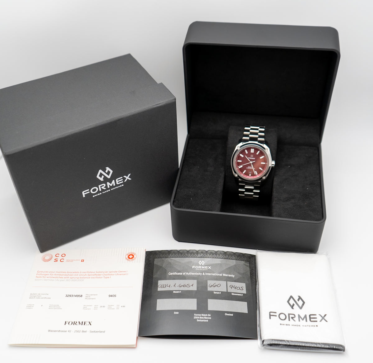 2026 Formex Essence FortyOne Gamaret Burgundy Dial 41mm Automatic COSC Chronometer