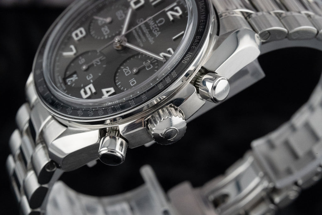 Omega Speedmaster Date 38 324.30.38.40.06.001 Grey Dial Automatic Chronograph Steel Bracelet