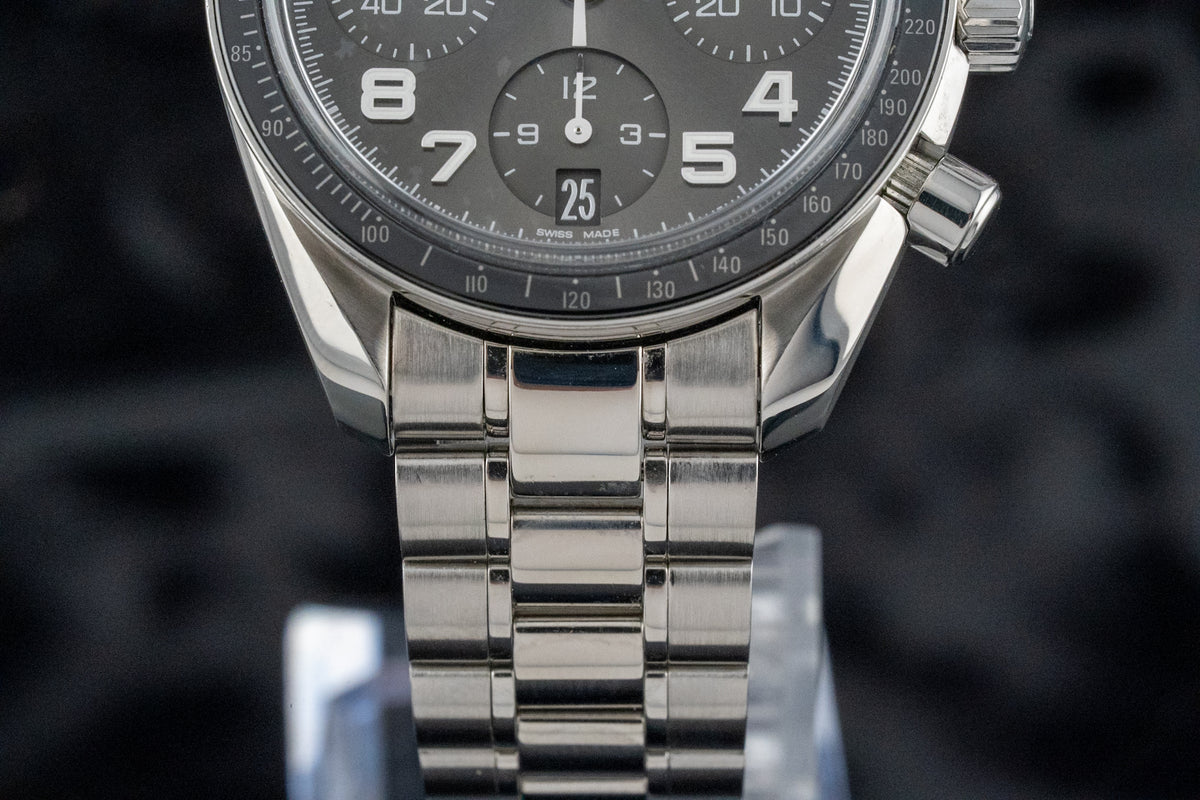 Omega Speedmaster Date 38 324.30.38.40.06.001 Grey Dial Automatic Chronograph Steel Bracelet