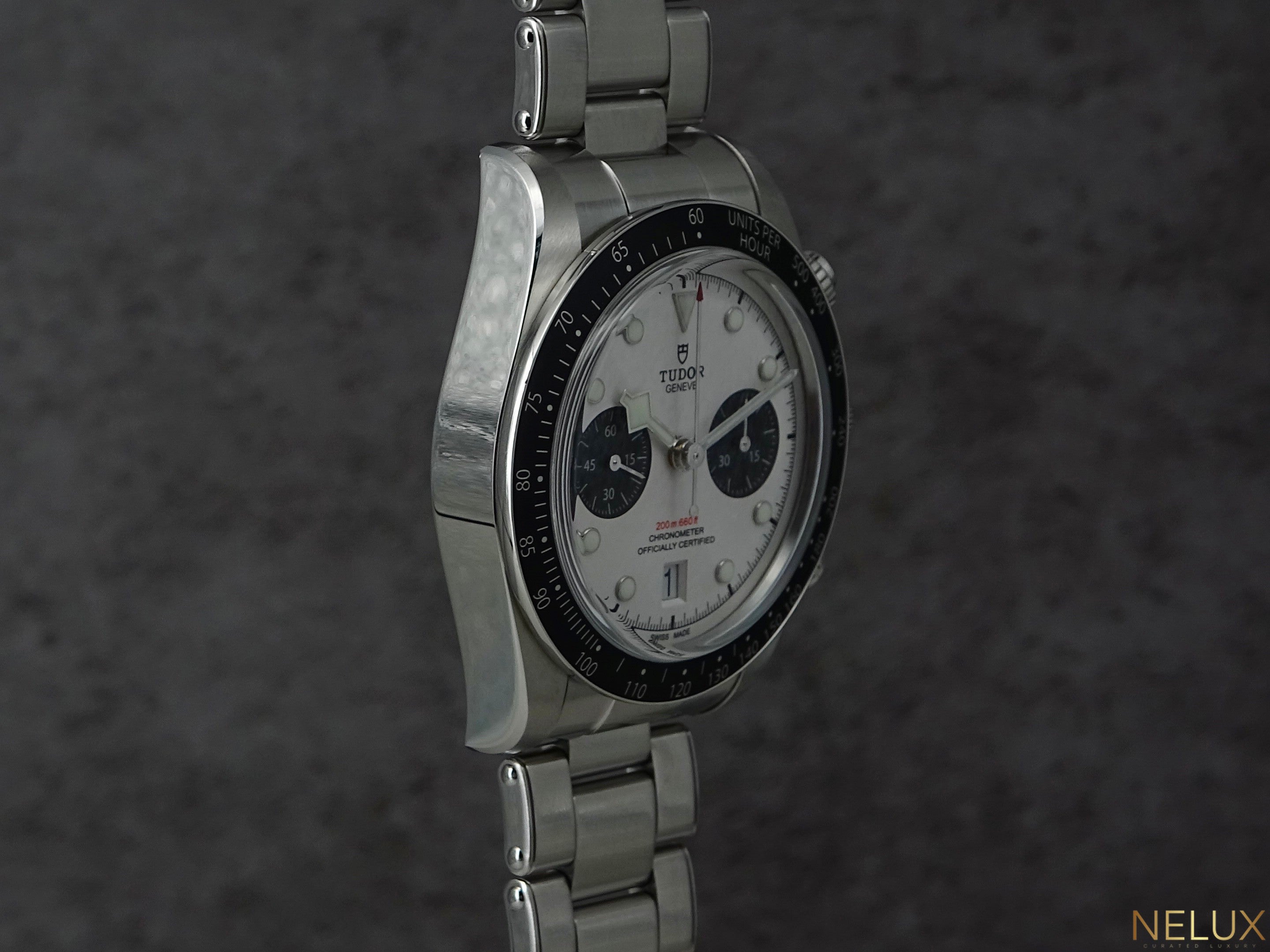 Tudor Black Bay Chronograph 79360N – White Dial “Panda” + OEM Tudor Rubber Strap