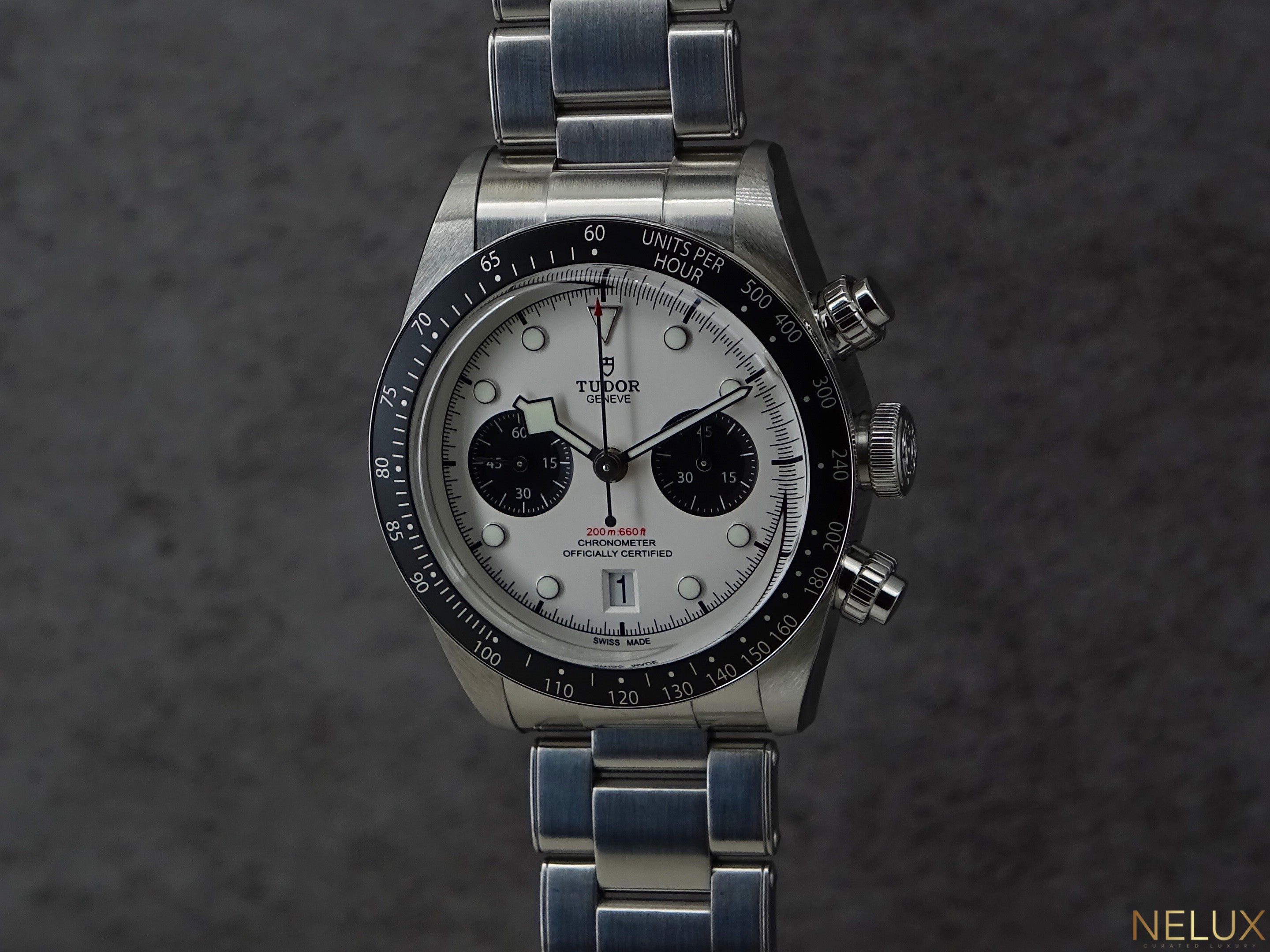 Tudor Black Bay Chronograph 79360N – White Dial “Panda” + OEM Tudor Rubber Strap